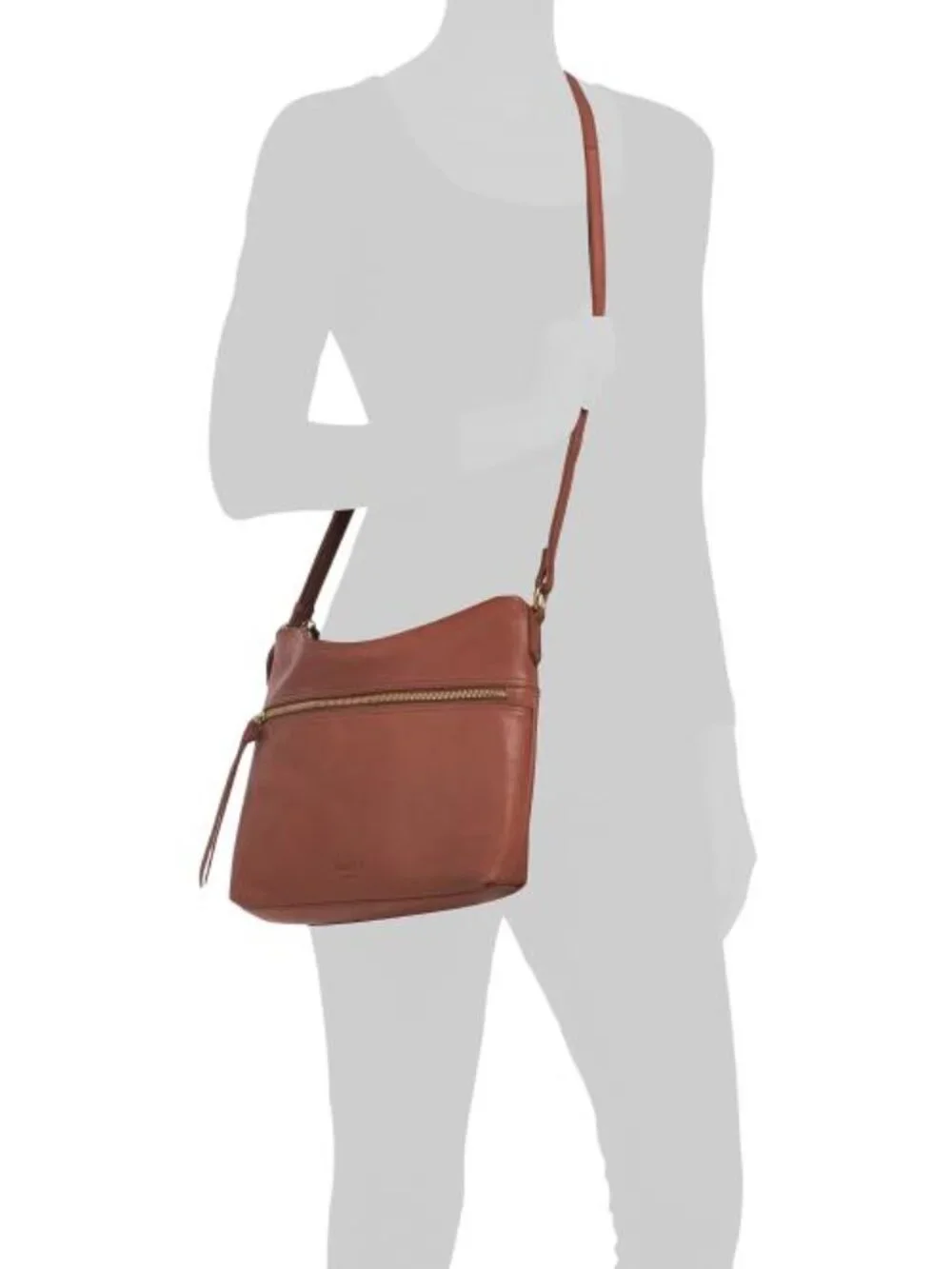 MARGOT Leather Mary Double Zipper Hobo
